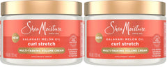 SheaMoisture Curl Stretch Multi-tasking Volume Cream Kalahari Melon Oil and a Tropical Vacation Scent With Hydrating Hyaluronic Serum, Defines Type 4 Curls For Days 11 Fl Oz, (Pack of 2)