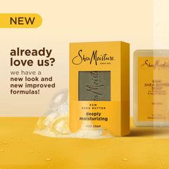 SheaMoisture Bar Soap Raw Shea Butter 4 count Moisturize and Restore Dry Skin Deeply Moisturizing bar soap with 24h shea moisture nutrients for Healthy, Glowing Skin 8 oz