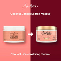 SheaMoisture Hair Mask Coconut & Hibiscus for Dry Curls Hair Mask with Shea Butter 11.5 oz, (Pack of 2)