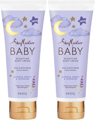 SheaMoisture Baby Moisturizer Manuka Honey & Lavender for Delicate Hair and Skin Nighttime Hair and Skin Care Regimen 8 oz,(Pack of 2)