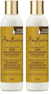 SheaMoisture Raw Shea Butter Deep Moisturizing Detangler for Dry, Damaged Hair, Hair Styling Product Formulated with Sea Kelp and Argan Oil 8 oz,(Pack of 2)
