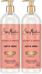 SheaMoisture Curl & Shine Conditioner Coconut & Hibiscus,for Thick,Curly Hair,to Moisturize-& Soften,24 oz,(Pack of 2)