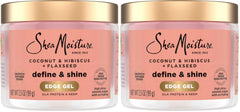 SheaMoisture Define&Shine Edge Gel + Flaxseed Coconut&Hibiscus Holds and Controls Edges All Day Infused With Glycerin,Coconut Oil and an Invigorating Sweet Scent Paraben-Free Hair 3.5 OZ,(Pack of 2)