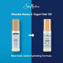 SheaMoisture Strengthen & Protect Hair Oil Manuka Honey & Yogurt Reduces Heat Damage and Protects Hair with an Amla Oil and Manuka Honey Infused Lightweight Formula 3.3fl oz