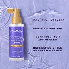 SheaMoisture Instant Scalp Refresh Anti-Dandruff Spray with Salicylic Acid and Scalp Repair Technology Hydrates Dry Scalp, Removes Buildup and Controls Itch and Flakes 4 fl oz