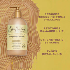 Shea Moisture Conditioner Pure Jamaican Black Castor Oil To Intensely Smooth And Nourish Hair With Shea Butter, Peppermint And Apple Cider Vinegar 13 Oz