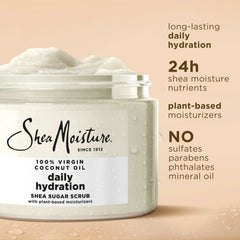 SheaMoisture Shea Sugar Body Scrub For Nourish And Replenish Skin Virgin Coconut Oil Daily Hydrating Body Scrub With 24h Shea Moisture Nutrients 12 oz