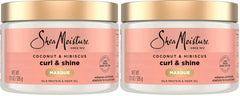 SheaMoisture Hair Mask Coconut & Hibiscus for Dry Curls Hair Mask with Shea Butter 11.5 oz, (Pack of 2)
