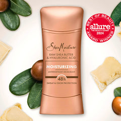 SheaMoisture Antiperspirant Deodorant Stick Moisturizing Raw Shea Butter & Hyaluronic Acid for 48HR Sweat & Odor Protection with No Parabens-& No Mineral Oil 2.6 oz,(Pack of 4)