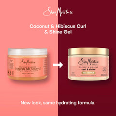 SheaMoisture Curling Gel Souffle Coconut and Hibiscus for Thick, Curly Hair to Moisturize and Protect Hair 12 oz