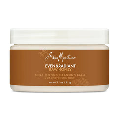 SheaMoisture Even and Radiant Face Cleanser For Uneven Skin Tone and Dark Spots 3-in-1 Cleansing Balm With Raw Honey 3.2 oz