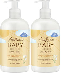 SheaMoisture Baby Conditioner for Curly Hair Raw Shea,Chamomile and Argan Oil Moisturizes and Helps Detangle Delicate Curls-and Coils 13 oz,(Pack of 2)