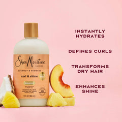 SheaMoisture Curl and Shine Coconut Shampoo Coconut & Hibiscus for Curly Hair Paraben Free Shampoo 13 oz