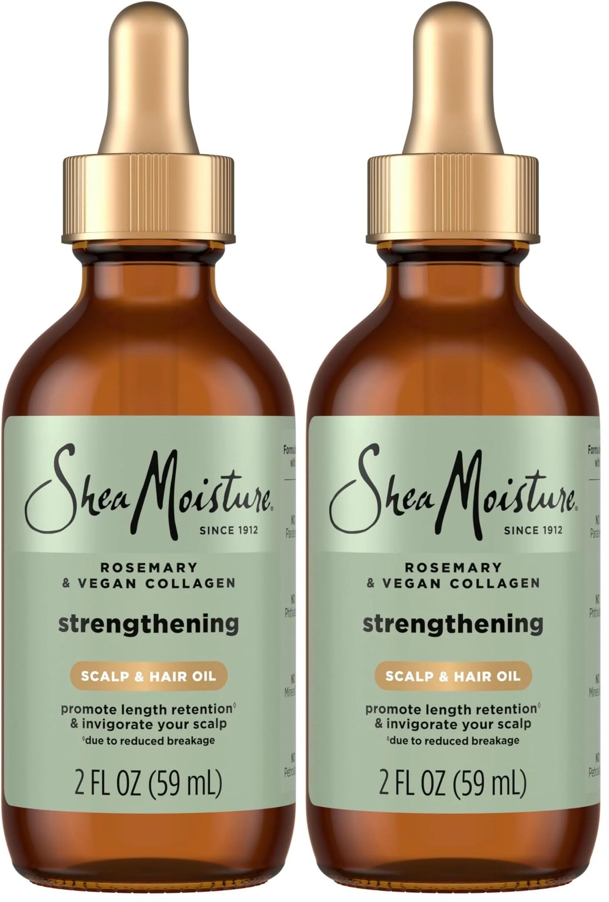 SheaMoisture Strengthening Scalp & Oil Rosemary & Vegan Collagen To Protect The Scalp And Strengthen Hair ScalpBoost Technology For A Cooling Sensation With ScalpBoost Technology 2 Fl Oz,(Pack of 2)